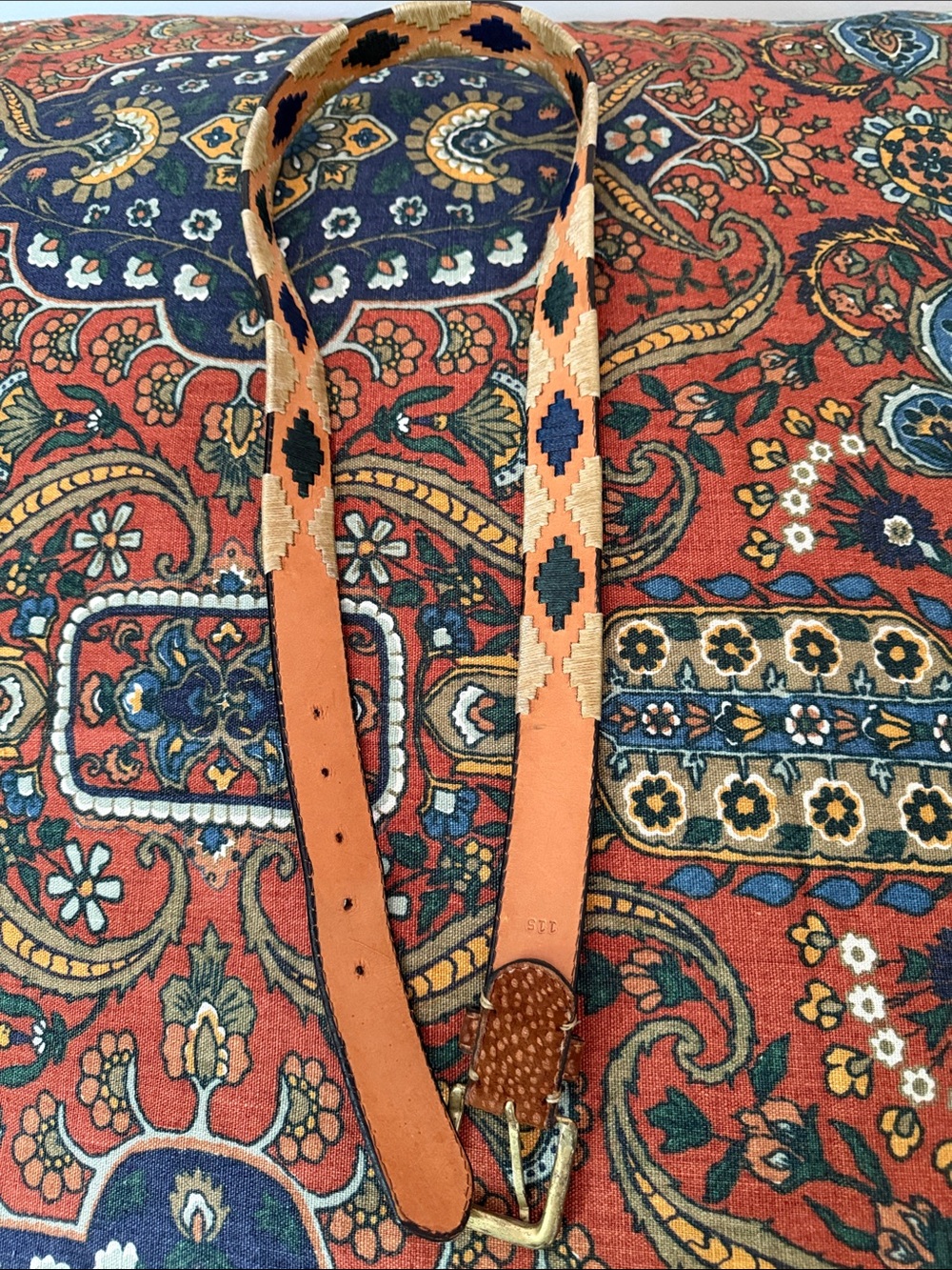 Men’s traditional Argentinian Polo / Gaucho belt w/ embroidery features - Picture 2 of 5